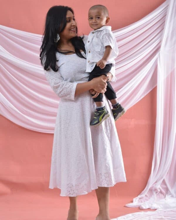 Mother son matching outfits