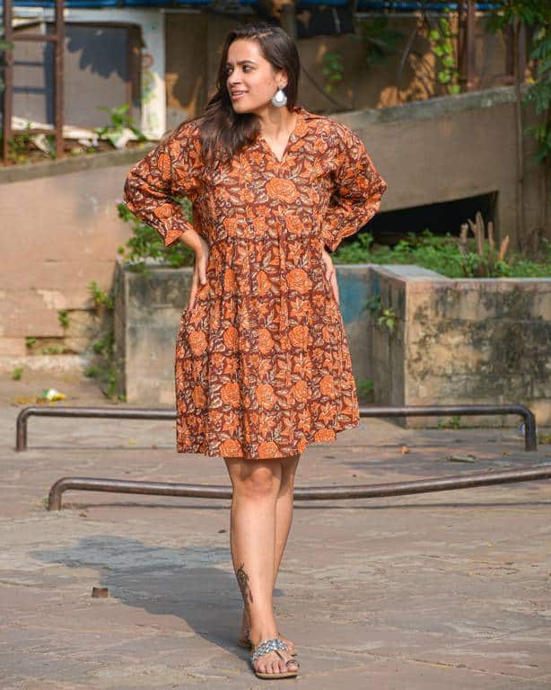 Brick Rose Shirt Dress3