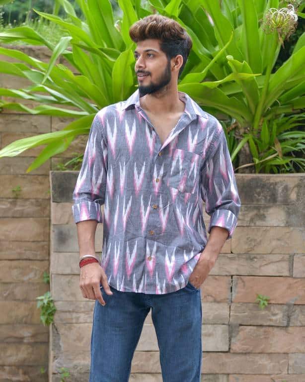 Grey Ikat Shirt