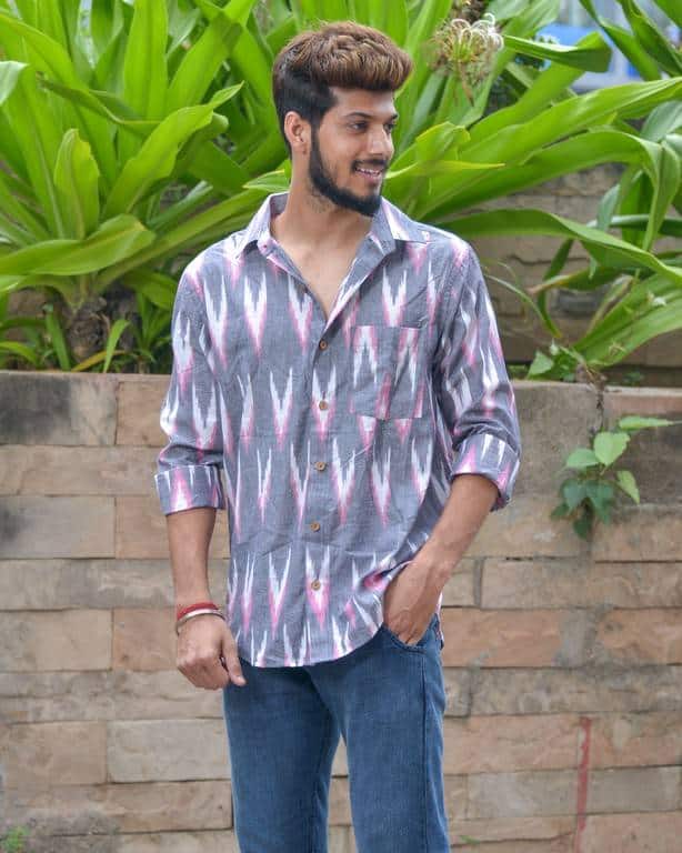 Grey Ikat Shirt1 Rakhi Gift Ideas for Brother