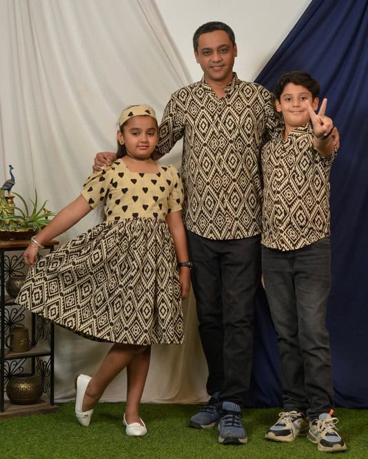 father kids matching outfits