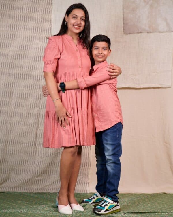 Mother son matching outfits