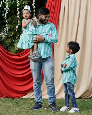 father kids matching outfits