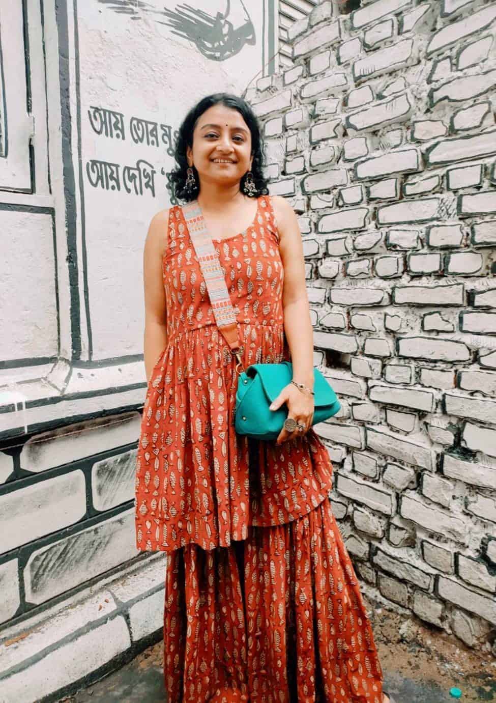 Red Fish Print Sharara Set photo review