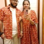 Fish Red Print Short Couple Set photo review