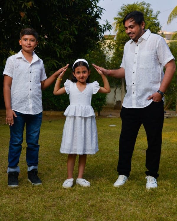 Father matching vacation outfits