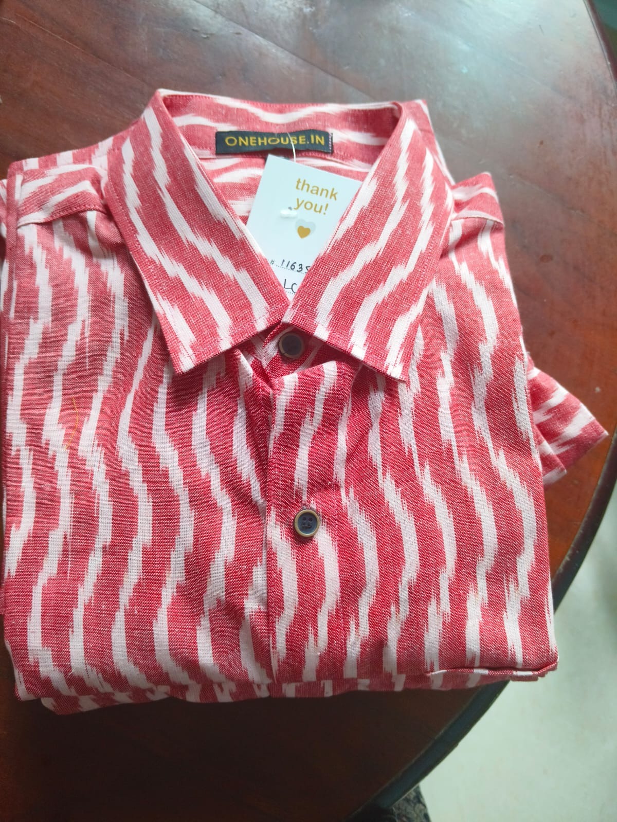 Click to view full screen Pink Pinnacle Ikat Waves Shirt photo review